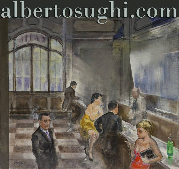 Alberto Sughi, Gran Caffe', Oil on canvas, 1983