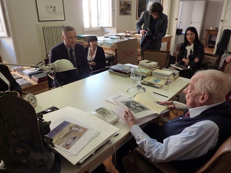 La Galleria Arte Pentagono nello Studio di Alberto Sughi,  Aprile 2011 